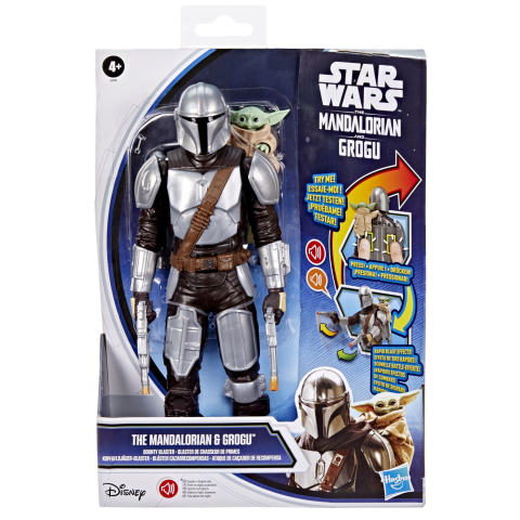 Jocuri si articole copii - STAR WARS MANDALORIAN SI GROGU SET VANATORUL DE RECOMPENSE FIGURINA CU SUNETE