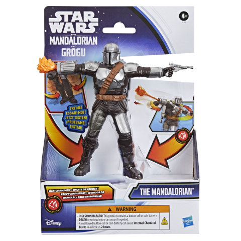 Vehicule și mașinuțe - STAR WARS MANDALORIANUL SI GROGU SET FIGURINA MANDALORIANUL CU SUNETE DE LUPTA SI ACCESORII