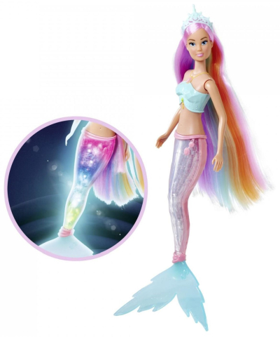 STEFFI LOVE PAPUSA STEFFI SIRENA MAGICA CURCUBEU CU COADA LUMINOASA 39CM [4]