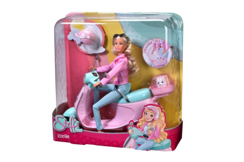 Papusi & accesorii - STEFFI LOVE SET PAPUSA STEFFI PE SCUTER CU ACCESORII