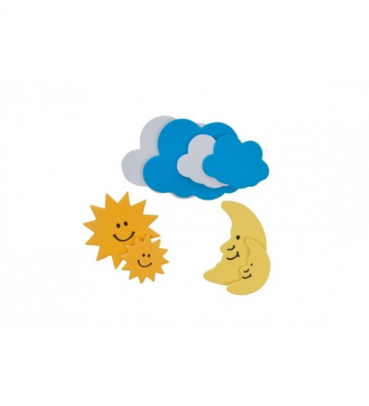 Abtibilduri,Autocolante si Stickere - Sticker buretat stelute/nor/luna pentru activitati crafts