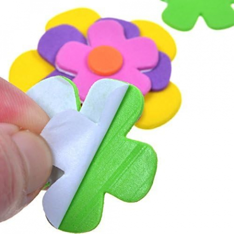 Stickere autoadezive flori colorate,hartie gumata,30 bucati/set [1]