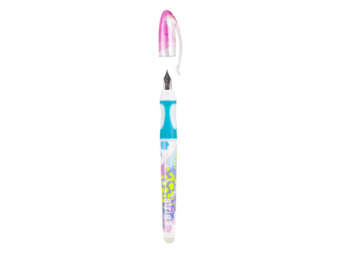 Stilou cu cerneala care se sterge+dispozitiv de curatare penita +2 rezerve cerneala,design roz [2]
