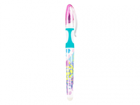 Stilou cu cerneala care se sterge+dispozitiv de curatare penita +2 rezerve cerneala,design roz [1]