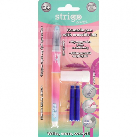 Stilouri - Stilou cu cerneala care se sterge+dispozitiv de curatare penita +2 rezerve cerneala, Gradient