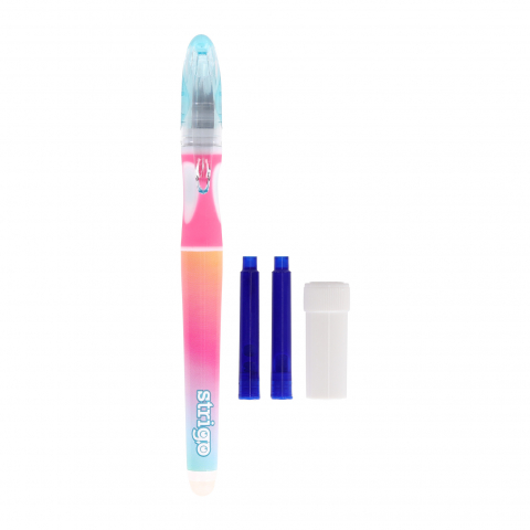 Stilou cu cerneala care se sterge+dispozitiv de curatare penita +2 rezerve cerneala, Gradient [1]