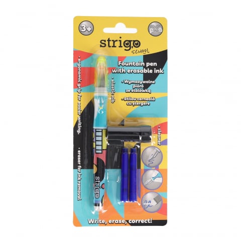 Stilouri - Stilou cu cerneala care se sterge+dispozitiv de curatare penita +2 rezerve cerneala, Pop Art