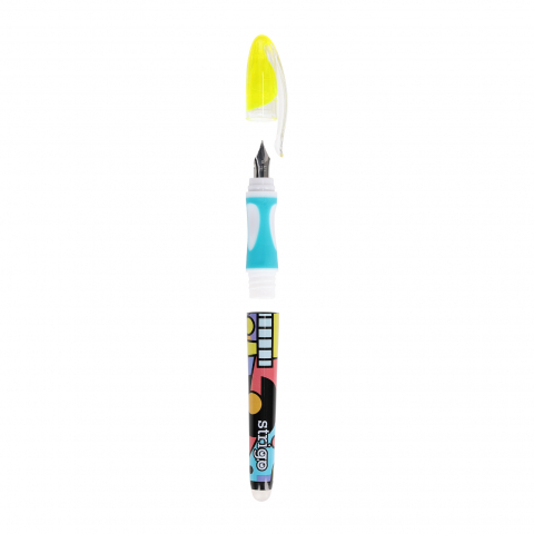 Stilou cu cerneala care se sterge+dispozitiv de curatare penita +2 rezerve cerneala, Pop Art [4]