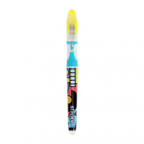 Stilou cu cerneala care se sterge+dispozitiv de curatare penita +2 rezerve cerneala, Pop Art [3]