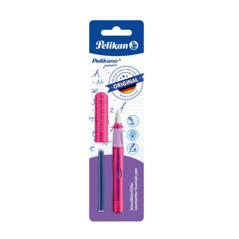 Stilou Pelikan Junior pentru incepatori, grip ergonomic, penita tip A,corp plastic, alimentare rezerve, diverse culori [2]