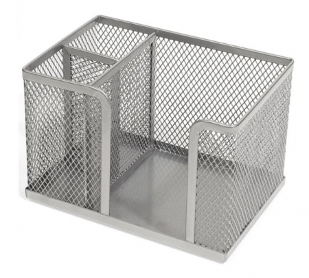 Papetarie & Birotica - Suport metalic cu 3 compartimente pentru accesorii de birotica