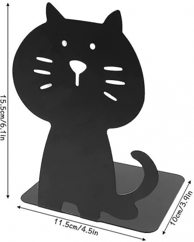 Suport metalic pentru carti, model pisciuta,negru,12x9x15 cm, 2 bucati/set [2]