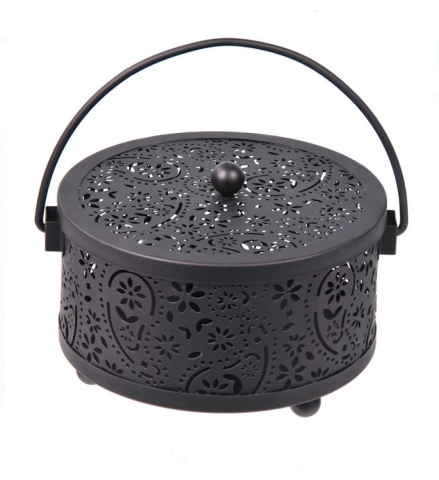 Casa si gradina - Suport metalic spirala anti tantari cu capac si maner, Ø15x10 cm