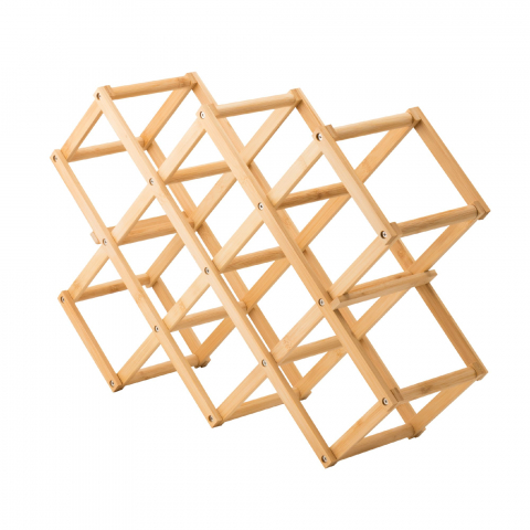 Articole Bucatarie - Suport pliabil pentru sticle din bambus,54x38x14.5 cm