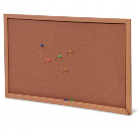 Table de scris si accesorii - Tabla din pluta cu rama de lemn pentru birou