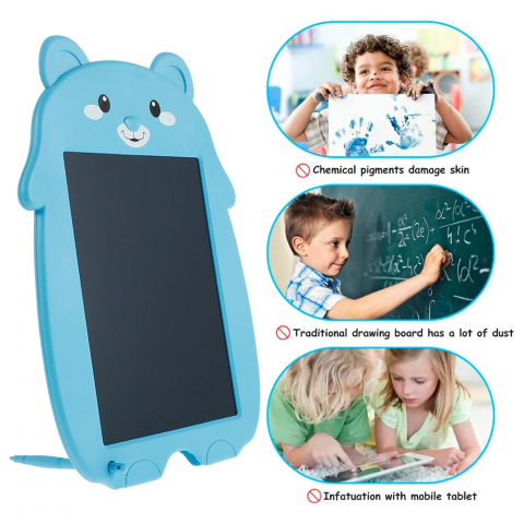 Tableta LCD de scris si desenat pentru copii,buton stergere,diverse culori, 26x19 cm [5]