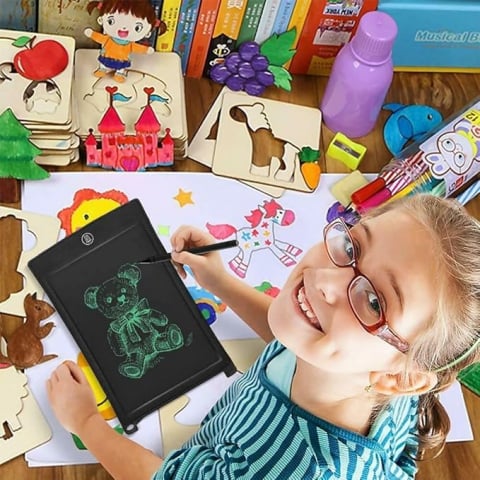 Tableta LCD de scris si desenat pentru copii,buton stergere,diverse culori, 28x19 cm [4]