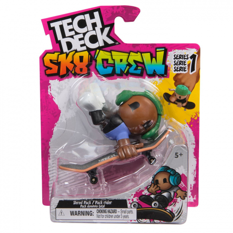 Jocuri si articole copii - TECH DECH SK8 CREW PACHET PLACA SI FIGURINA 9.6CM CASTI VERZI
