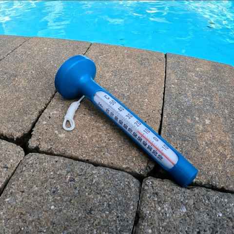Termometru plutitor pentru apa piscina cu snur, albastru [2]