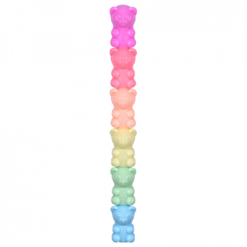 Papetarie & Birotica - Textmarkere culori pastelate model ursulet,5 culori/set