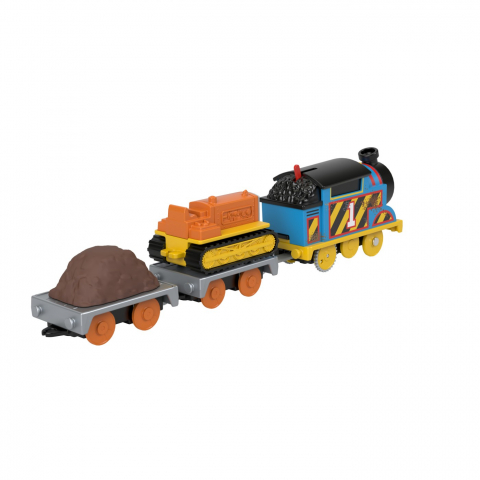 THOMAS LOCOMOTIVA MOTORIZATA ECHIPA PE SANTIER THOMAS AND TERENCE CU 2 VAGOANE [3]