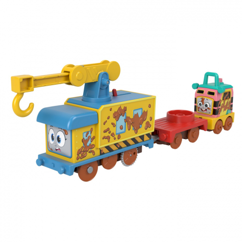 THOMAS LOCOMOTIVA MOTORIZATA MUDDY FIX EM UP FRIENDS CU 2 VAGOANE [6]