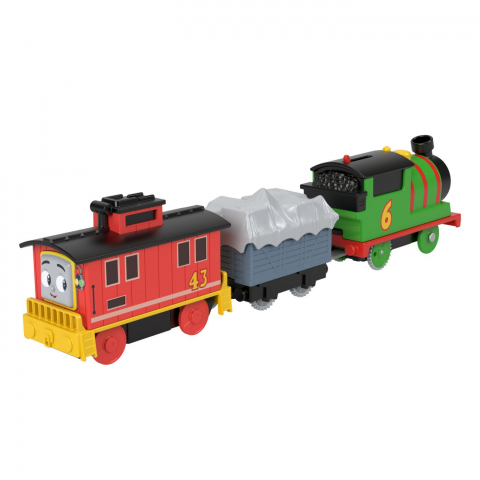 THOMAS LOCOMOTIVA MOTORIZATA PERCY BRAKE CAR BRUNO CU 2 VAGOANE [2]