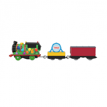 Thomas Locomotiva Motorizata Percy cu 2 Vagoane  [3]