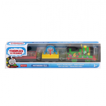 Masinute, Motociclete, Elicoptere, Avioane & Trenulete - Thomas Locomotiva Motorizata Percy cu 2 Vagoane 