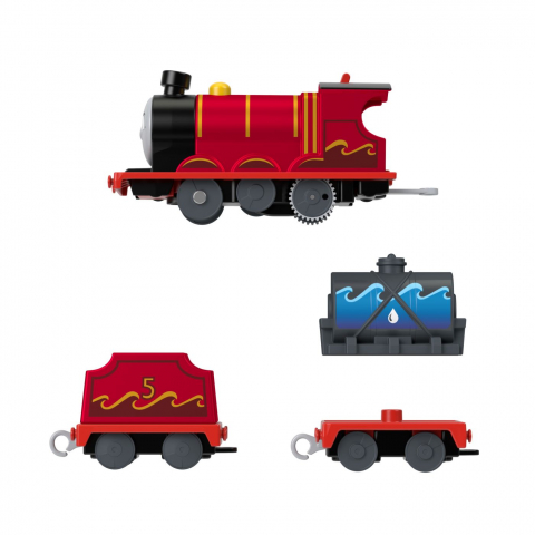 THOMAS LOCOMOTIVA MOTORIZATA SPLASH TANK JAMES CU 2 VAGOANE [4]