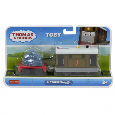 Jocuri si articole copii - THOMAS LOCOMOTIVA MOTORIZATA TOBY CU VAGON