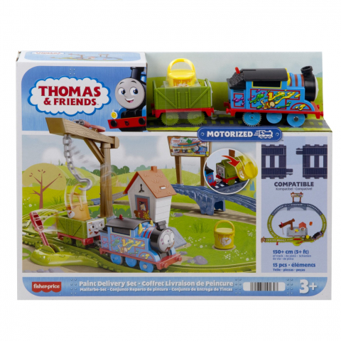 Jocuri si articole copii - Thomas Set De Joaca Cu Locomotiva Motorizata Thomas Livreaza Vopseaua