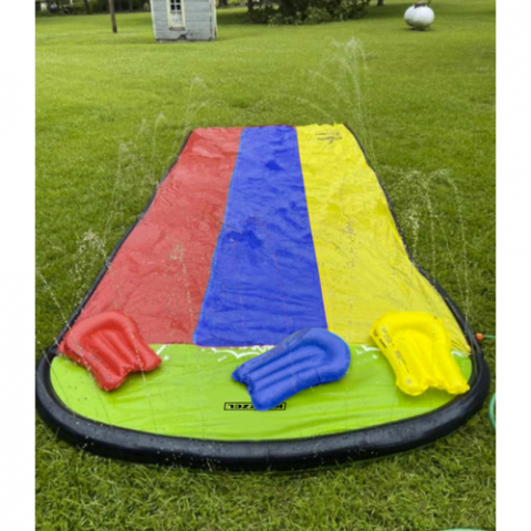 Topogan cu pulverizare apa pentru exterior,3 benzi alunecare,sarcina maxima 150 kg, 3 saltele gonflabile, 475 x 202 cm [6]