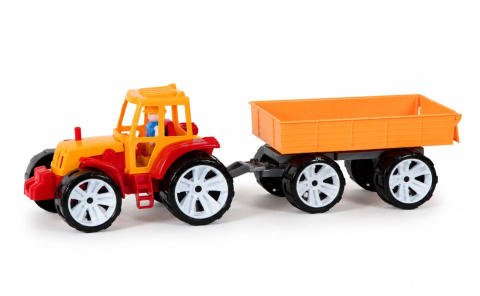 TRACTOR BAMS 3 CU REMORCA PORTOCALIU ROSU [1]