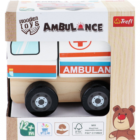 Jocuri si articole copii - TREFL JUCARIE DE LEMN MASINA AMBULANTA