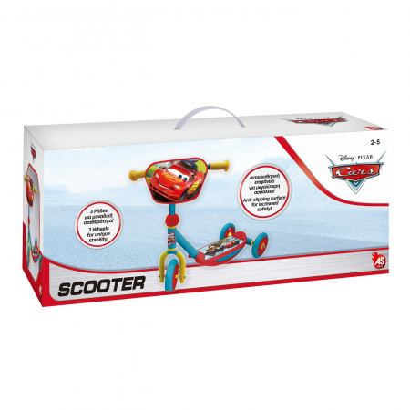 Sport & Activitati in aer liber - Trotineta Cars pentru baieti cu 3 roți ,50x15x20 cm,2-5 ani