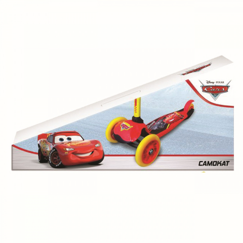 Sport & Activitati in aer liber - Trotineta Cars pentru baieti cu 3 roti si rucsac,58x16x25 cm