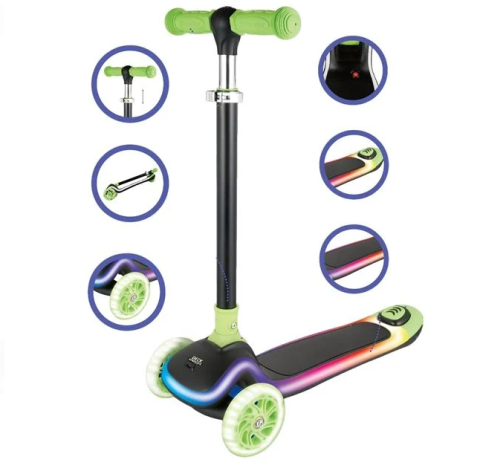 Role, Trotinete & Skateboard - Trotineta pentru copii cu lumini LED, ghidon reglabil, 3 roti, +3 ani
