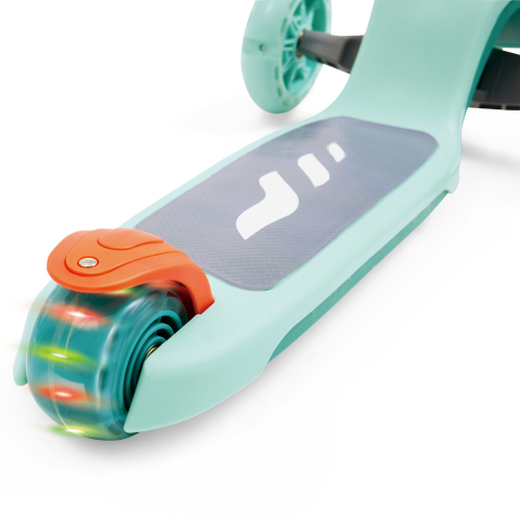 Trotineta pentru copii Hape Glide Kick Scooter, turcoaz, roti cu LED, 18 luni - 6 ani [4]