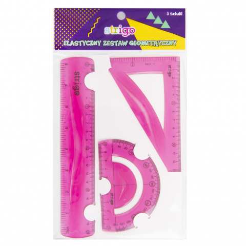 Papetarie & Birotica - Set pentru geometrie cu 3 piese, roz