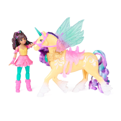 UNICORN ACADEMY SET MAGIA ARIPILOR CU PAPUSA AVA SI UNICORNUL LEAF CU ACCESORII [6]