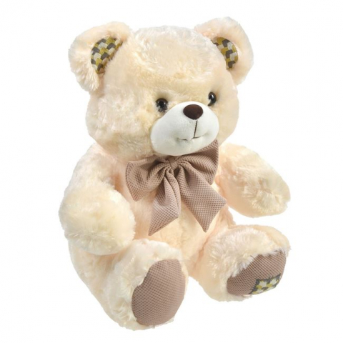 Ursuleț Alb-Bej de Plus cu Fundiță, 39 cm [1]