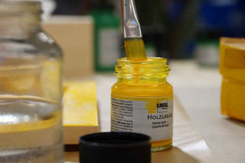 Vopsea acrilică pentru lemn cu pensula inclusa, Basic Kreul, set 6 x 20 ml [1]