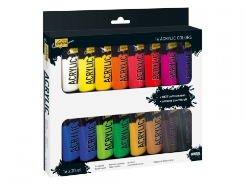 Produse art & craft-Lucru manual - Vopsea acrilică Solo Goya, set 16 buc x 20 ml