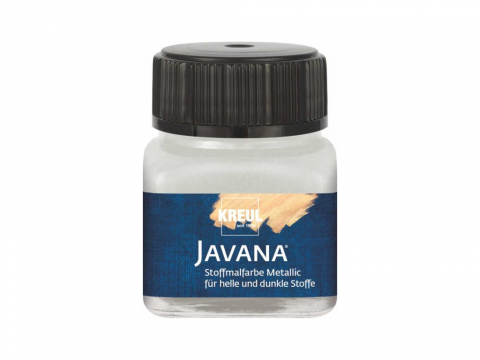 Produse art & craft-Lucru manual - Vopsea pentru textile cu efect metalic, Javana Metallic Silver Kreul, 20 ml
