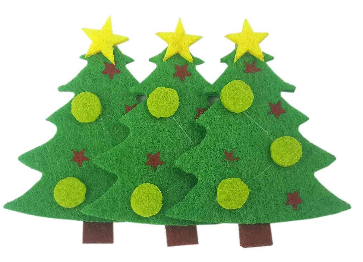 Accesorii pentru activitati senzoriale,bradut,fetru,8x6 cm,3 bucati set