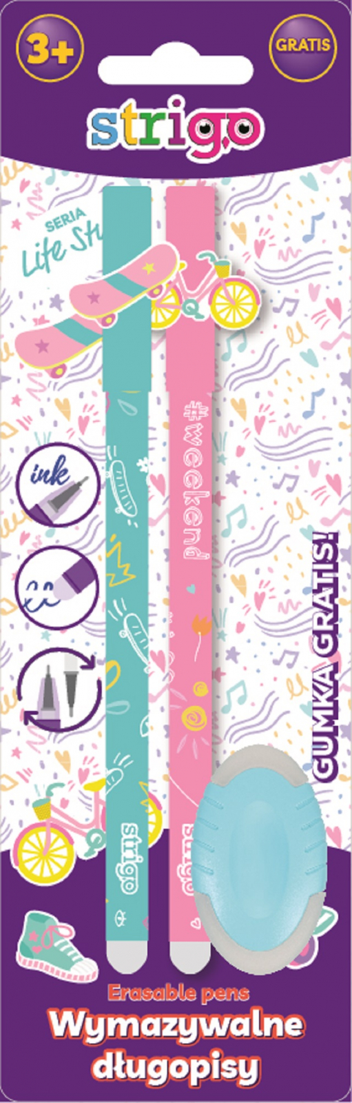 Blister Strigo ,   Pix cu Cerneala Termosensibila, Model Lifestyle+ Guma de sters Magica