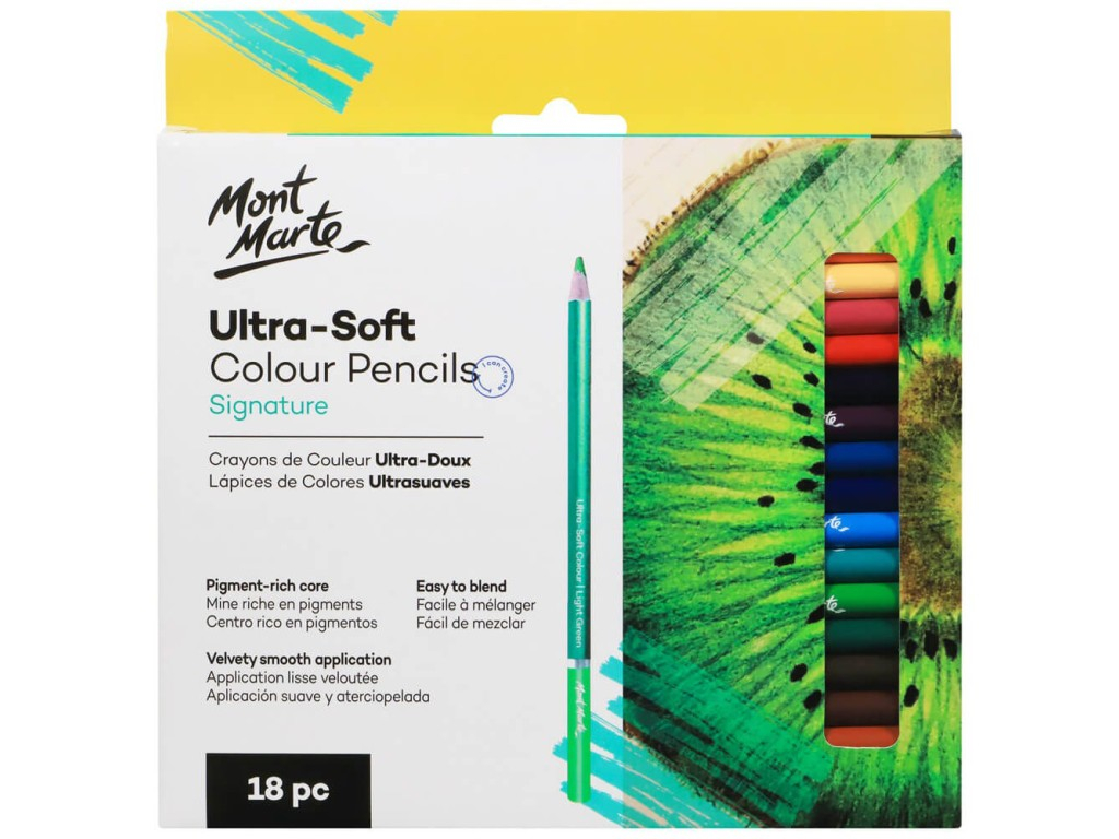 Creioane colorate ultra soft Mont Marte 18 culori set
