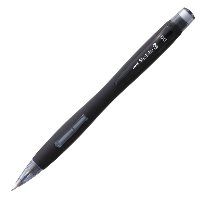 Creion mecanic UNI Shalaku M5-228, 0.5 mm, cu guma de sters, diverse culori Negru
