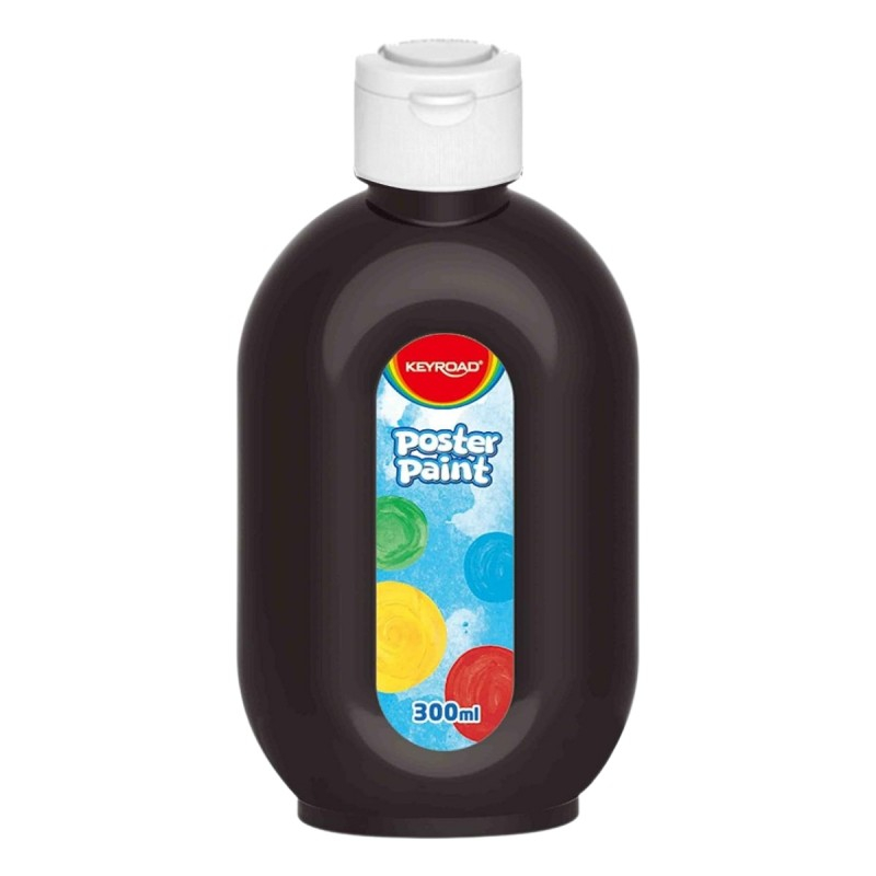 Culori tempera Keyroad pentru pictura 300 ml,6 culori Negru